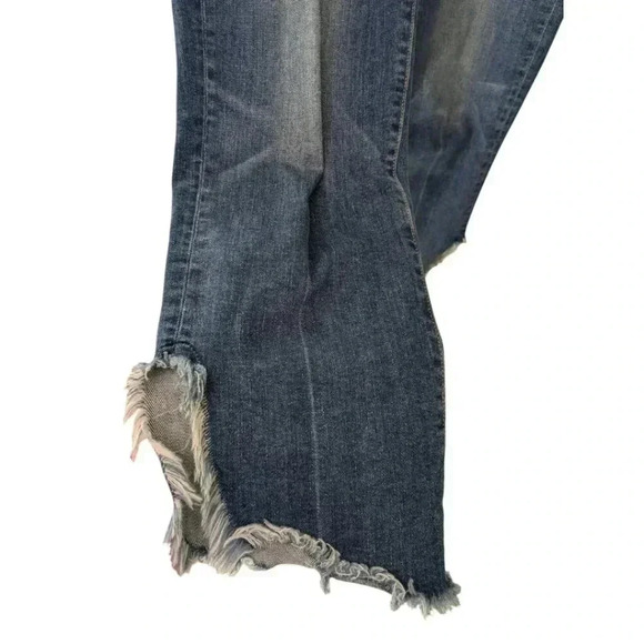 PAIGE Hoxton Straight Ankle Jeans Womens 28 Blue Denim Stretchy Raw Hem Med Wash - Picture 10 of 16
